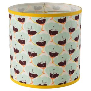 12″ Aqua and Aubergine Poppy Shade