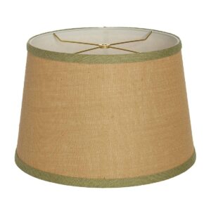 16″ Natural Burlap Shade with Contrast Trim