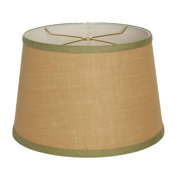 16″ Natural Burlap Shade with Contrast Trim