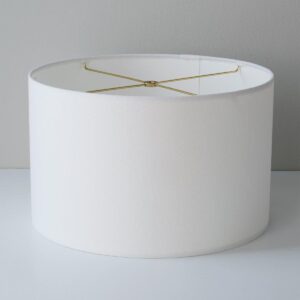 16″ Wide White Cotton Duck Drum Shade