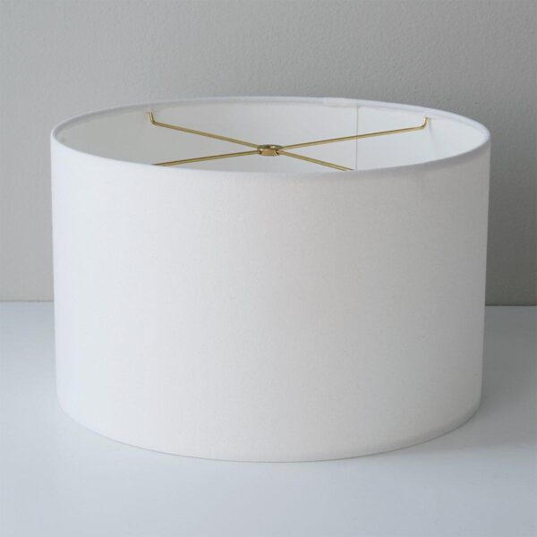 16″ Wide White Cotton Duck Drum Shade