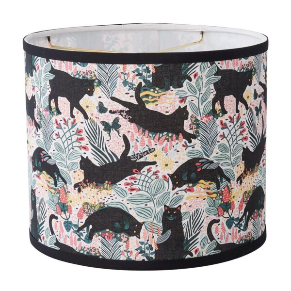 12″ Feline Flowerbed Drum Shade