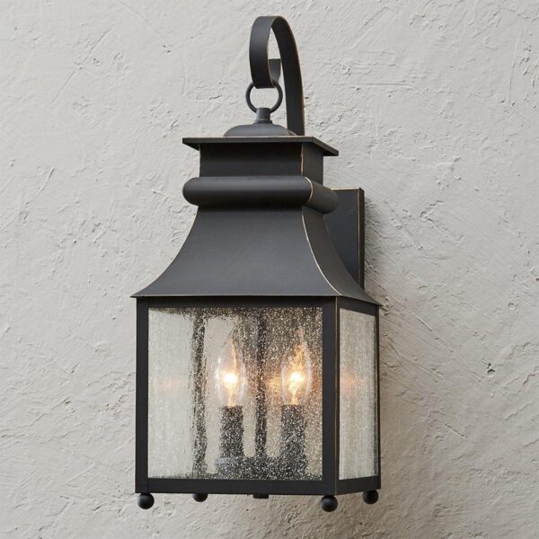 OL11003.0.OL11003BZ Homesteader Seeded Glass Outdoor Sconce – 2 Light