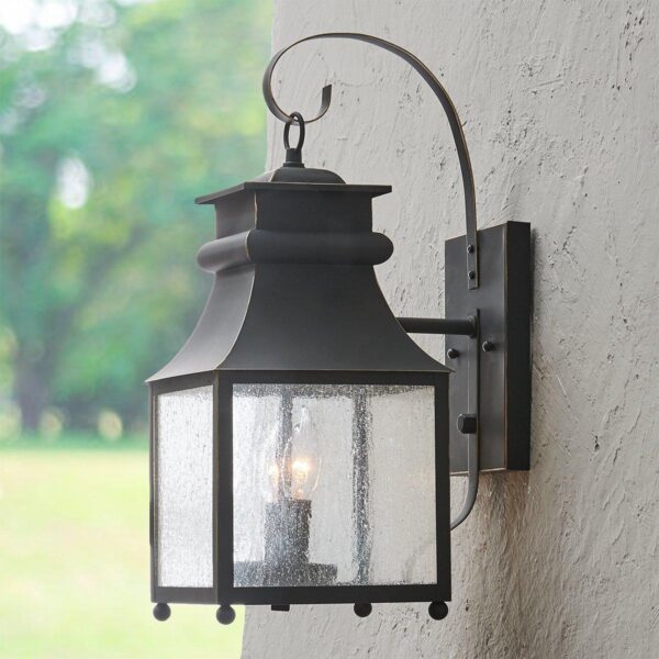 OL11003.2.OL11003BZ Homesteader Seeded Glass Outdoor Sconce – 2 Light – view 3