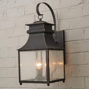 OL11003A.0.OL11003ABZ Homesteader Seeded Glass Outdoor Sconce – 3 Light