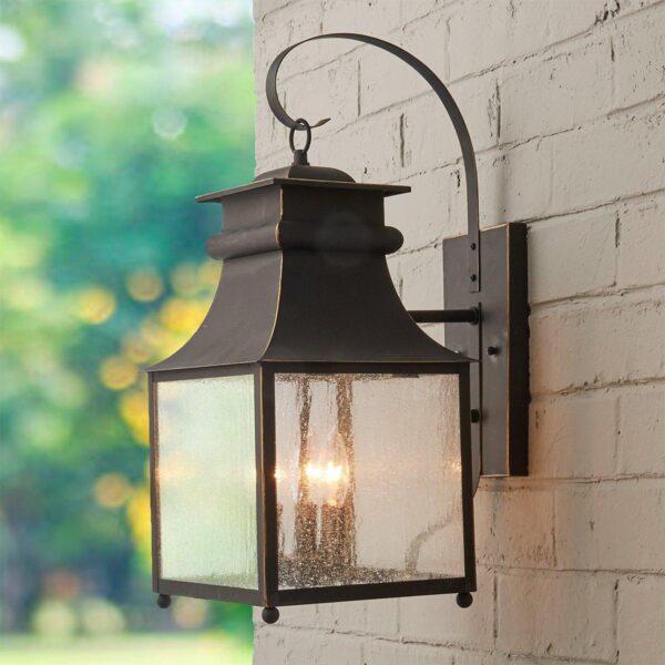 Homesteader Seeded Glass Outdoor Sconce – 3 Light – view 3