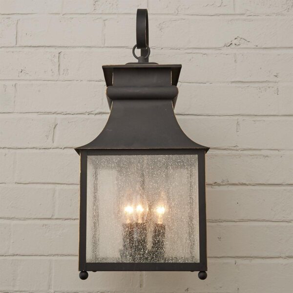 Homesteader Seeded Glass Outdoor Sconce – 3 Light – view 4