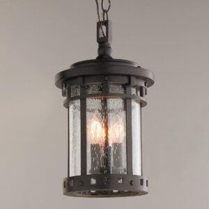 OL15065.0.OL15065BZ Seeded Glass Prairie Style Outdoor Lantern