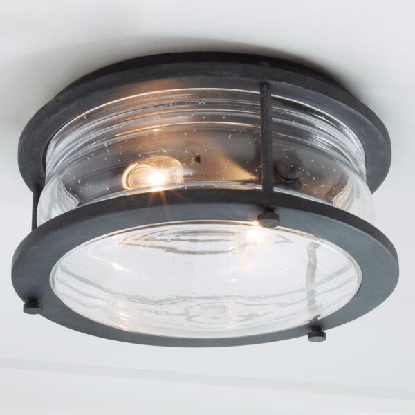 OL16067.0.OL16067ZC Seeded Glass Jar Outdoor Ceiling Light