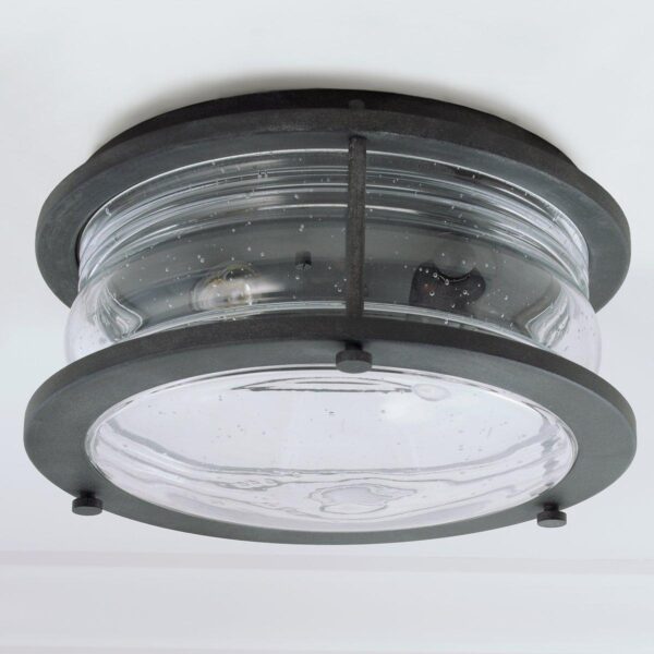 OL16067.5.OL16067ZC Seeded Glass Jar Outdoor Ceiling Light – view 2