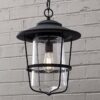 OL16135.0.OL16135BK Contemporary Seeded Glass Outdoor Pendant