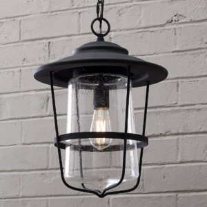 Contemporary Seeded Glass Outdoor Pendant