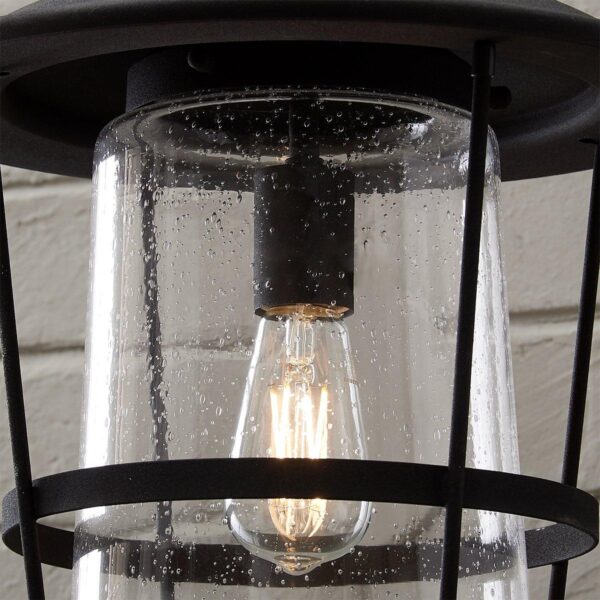 OL16135.2.OL16135BK Contemporary Seeded Glass Outdoor Pendant – view 3