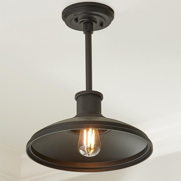OL19114.0.OL19114BK-1 Gooseneck Warehouse Convertible Ceiling Light