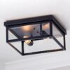 OL21042.0.OL21042BK Clear Glass Square Outdoor Ceiling Light