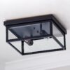 OL21042.1.OL21042BK Clear Glass Square Outdoor Ceiling Light – view 2
