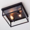 OL21042.2.OL21042BK Clear Glass Square Outdoor Ceiling Light – view 3