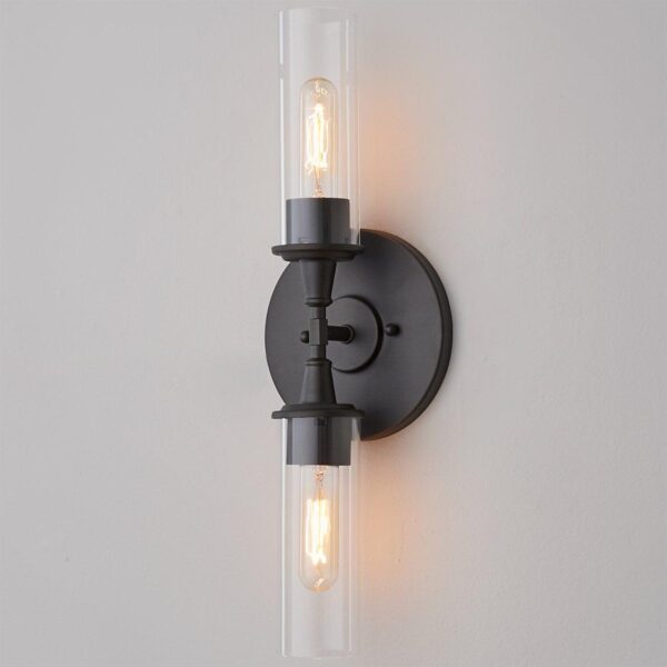 SC15116.0.SC15116BZ Double Bullet Glass Sconce