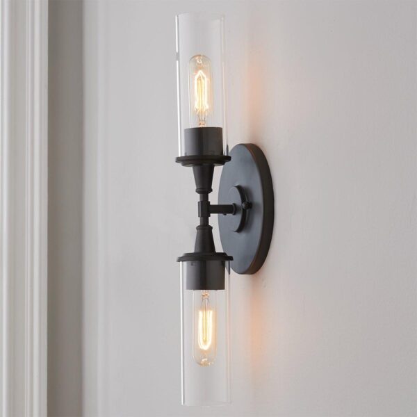 SC15116.2.SC15116BZ Double Bullet Glass Sconce – view 3