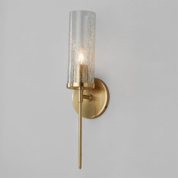 SC18034.0.SC18034AB Pencil Arm and Crackle Glass Sconce