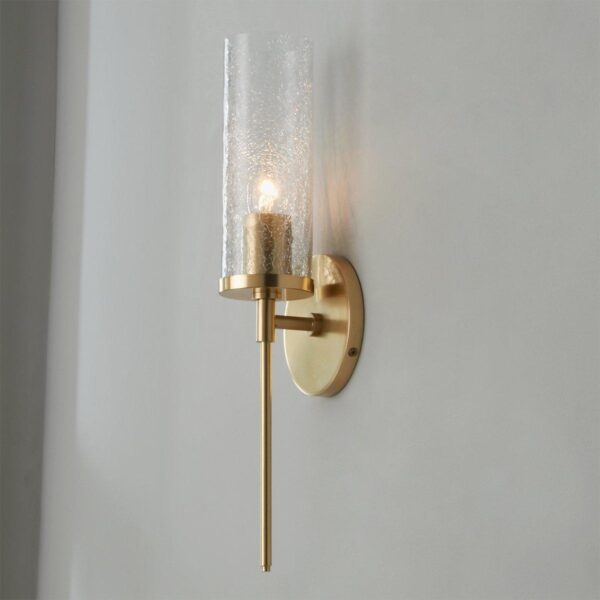 SC18034.2.SC18034AB Pencil Arm and Crackle Glass Sconce – view 3