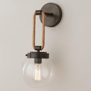 Coastal Cottage Rope Globe Sconce
