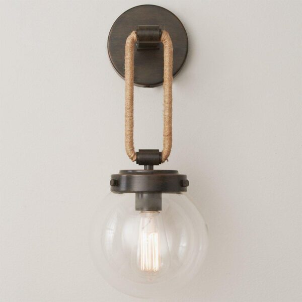 Coastal Cottage Rope Globe Sconce – view 4
