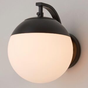 SC18103.0.SC18103BK Mid-Century Opal Globe Sconce