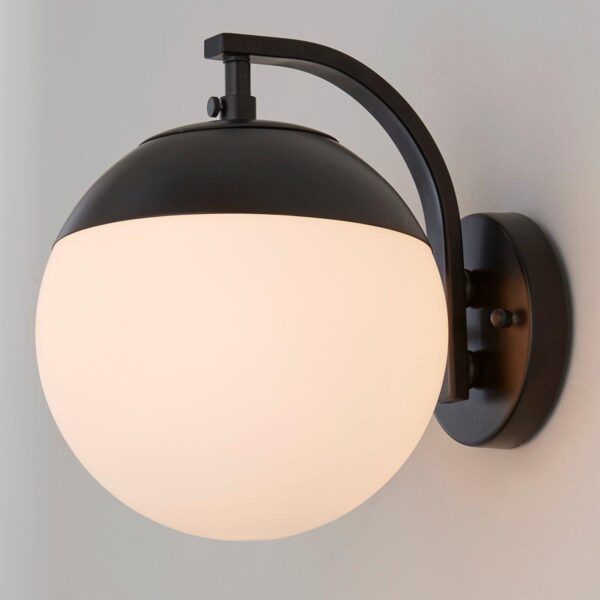 Mid-Century Opal Globe Sconce – view 3