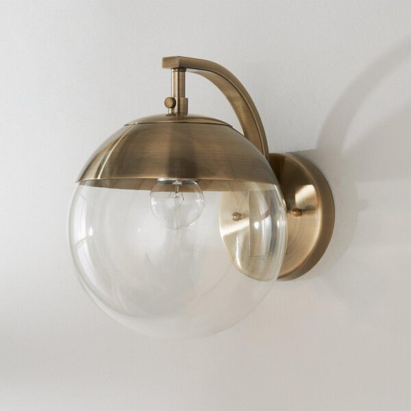 SC18104.2.SC18104AB Mid-Century Clear Globe Sconce – view 3