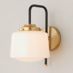 SC19089.0.SC19089BB Mixed Metal Opal Schoolhouse Sconce