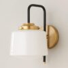 Mixed Metal Opal Schoolhouse Sconce – view 2