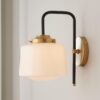 Mixed Metal Opal Schoolhouse Sconce – view 3