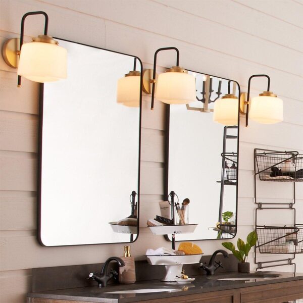 Mixed Metal Opal Schoolhouse Sconce – view 4