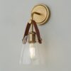 SC20002.0.SC20002AB Glass and Leather Sconce
