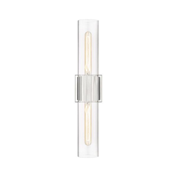 SC24039.0.SC24039PN Mirza Clear Glass Bath Sconce – 2 Light