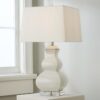 TL14147.0.TL14147WH Porcelain Square Gourd Table Lamp