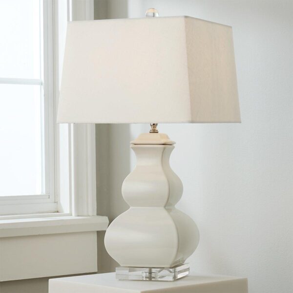 TL14147.0.TL14147WH Porcelain Square Gourd Table Lamp