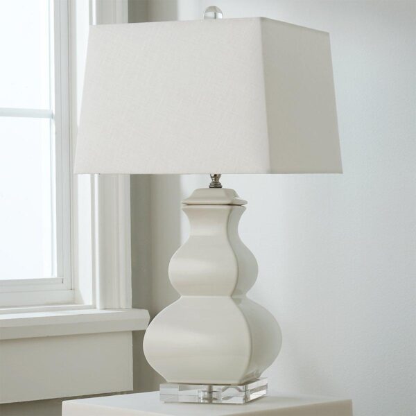 TL14147.1.TL14147WH Porcelain Square Gourd Table Lamp – view 2