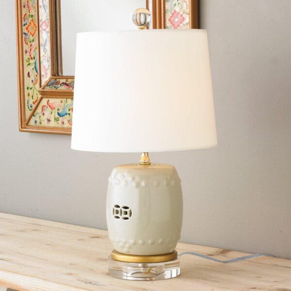 TL15058.0.TL15058GY Porcelain Drum Mini Table Lamp