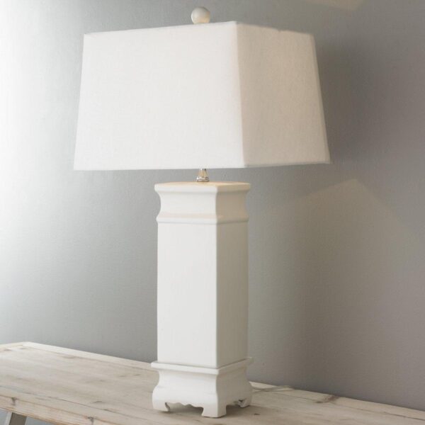 TL16014.0.TL16014WH Contemporary Eastern Square Jar Table Lamp