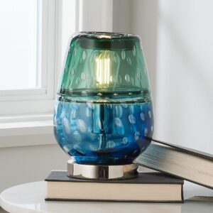 Fused Jewel Tone Art Glass Table Light