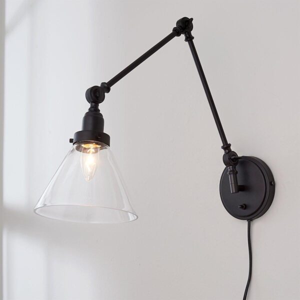 WS17002.0.WS17002BK Industrial Triangle Shade Swing Arm
