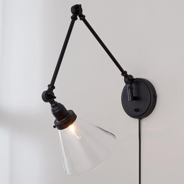 WS17002.2.WS17002BK Industrial Triangle Shade Swing Arm – view 3