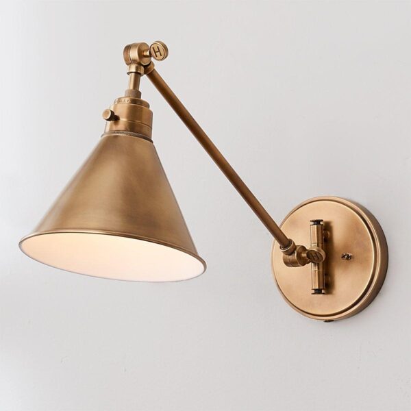 WS19019.0.WS19019AB Cyrus Straight Swing Arm Sconce – Metal Shade