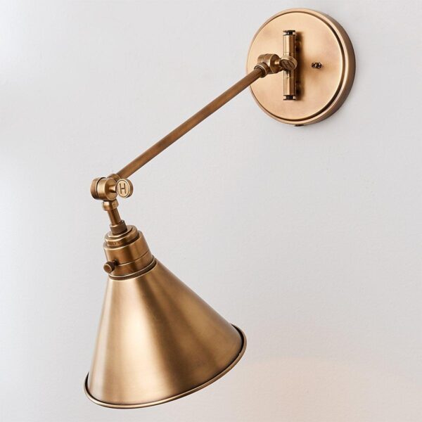 WS19019.2.WS19019AB Cyrus Straight Swing Arm Sconce – Metal Shade – view 3