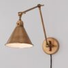 WS19020.0.WS19020AB Cyrus Arched Swing Arm Sconce – Metal Shade