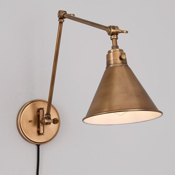 WS19020.3.WS19020AB Cyrus Arched Swing Arm Sconce – Metal Shade – view 4