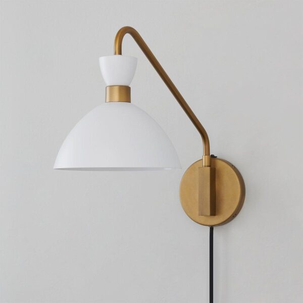 WS23020.1.WS23020WH Arendelle Metal Swing Arm Sconce – view 2