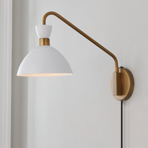 WS23020.3.WS23020WH Arendelle Metal Swing Arm Sconce – view 4